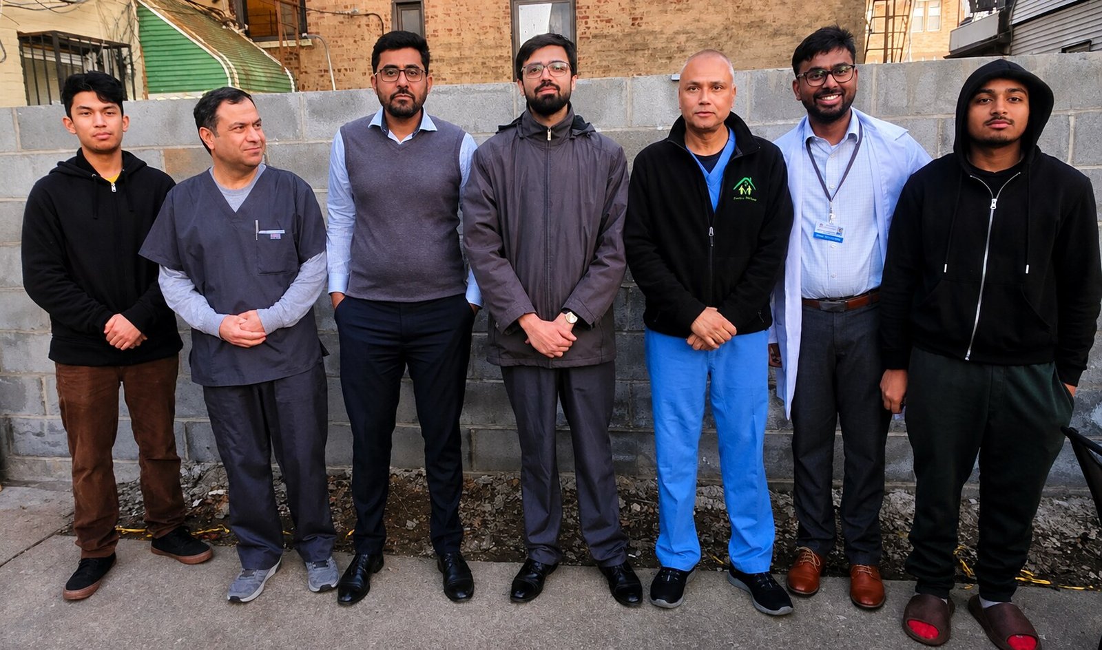Medical externs and clinical team members gathered outdoors