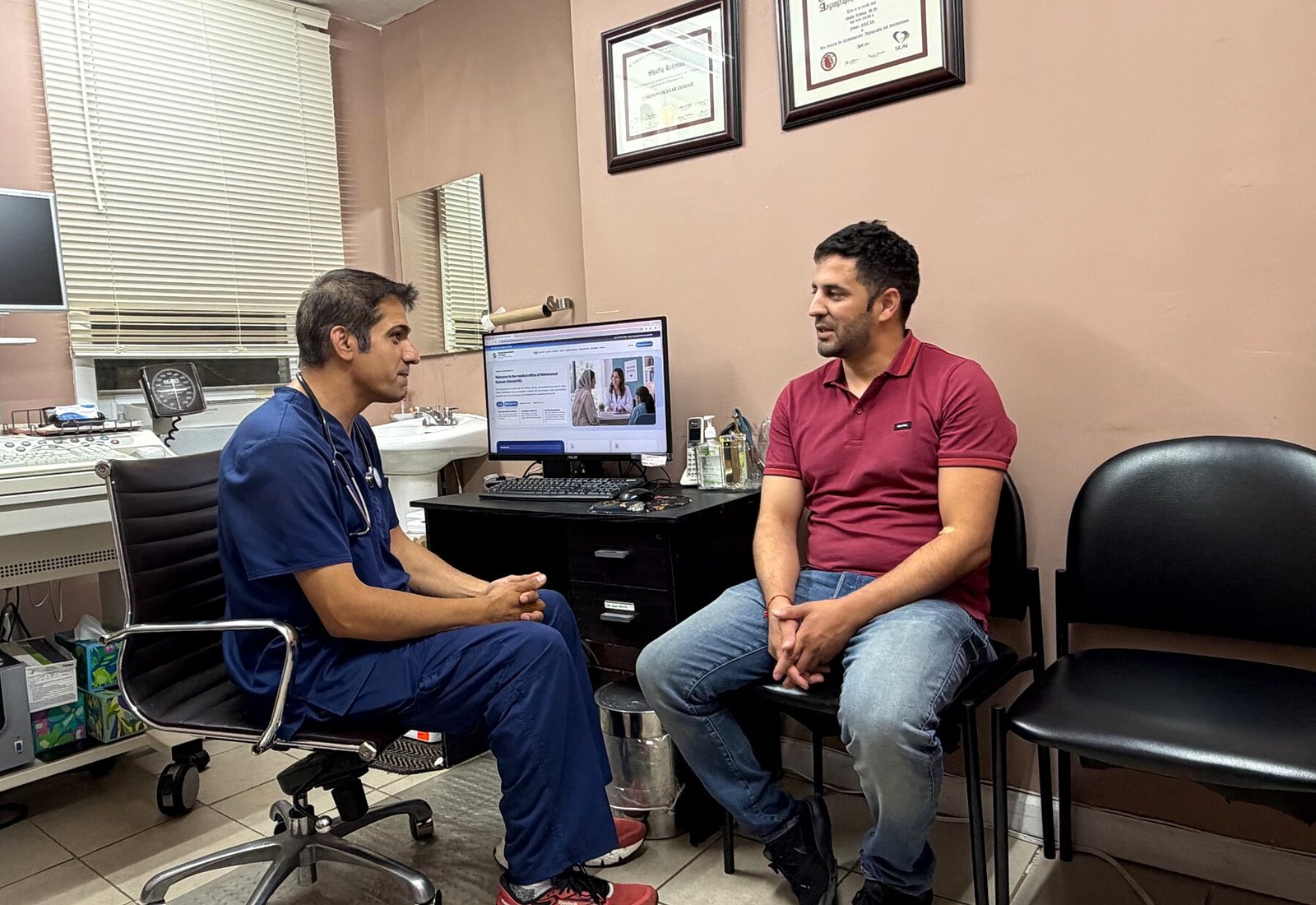 Patient consultation with a physician
